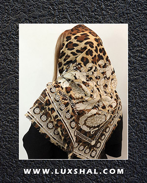 روسری پلنگی طلایی